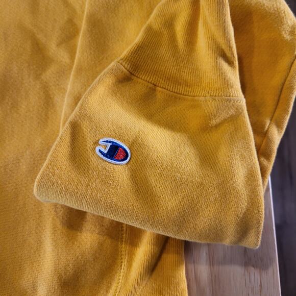 Champion Heavy Weight Terry Pullover Mustard Yellow Sweatshirt Small - Picture 3 of 9